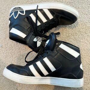 Adidas (Panda) Black and White High-Top Sneakers